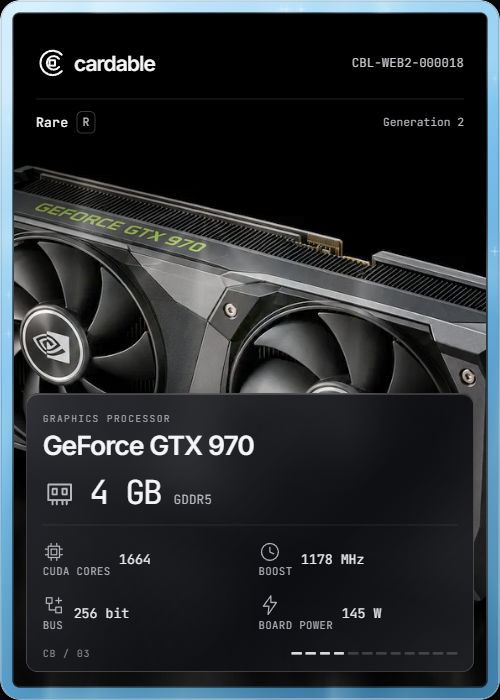 GeForce GTX 970, Rare Cardable card