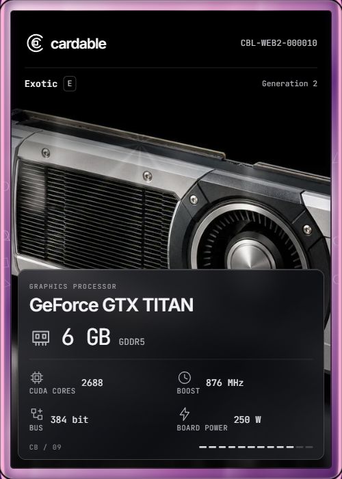 GeForce GTX TITAN, Exotic Cardable card