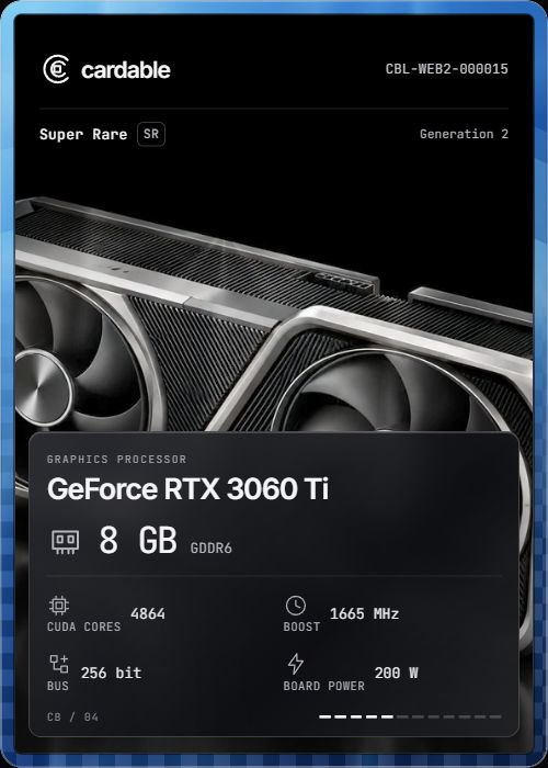 GeForce RTX 3060 Ti, Super Rare Cardable card