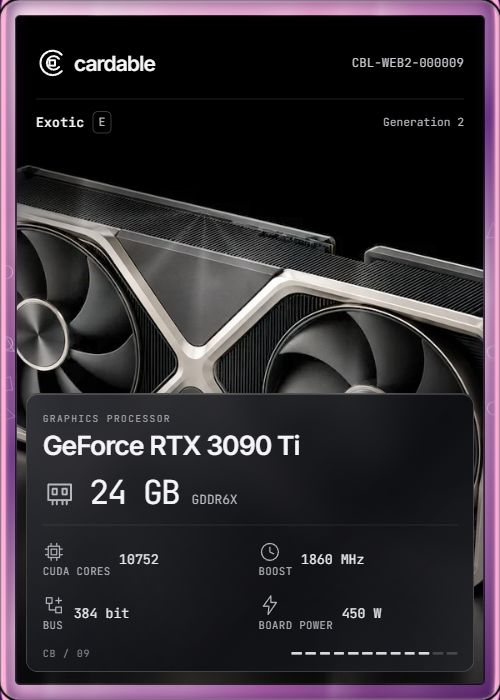 GeForce RTX 3090 Ti, Exotic Cardable card