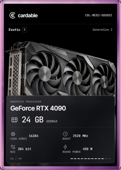 Exotic GeForce RTX 4090 Cardable card