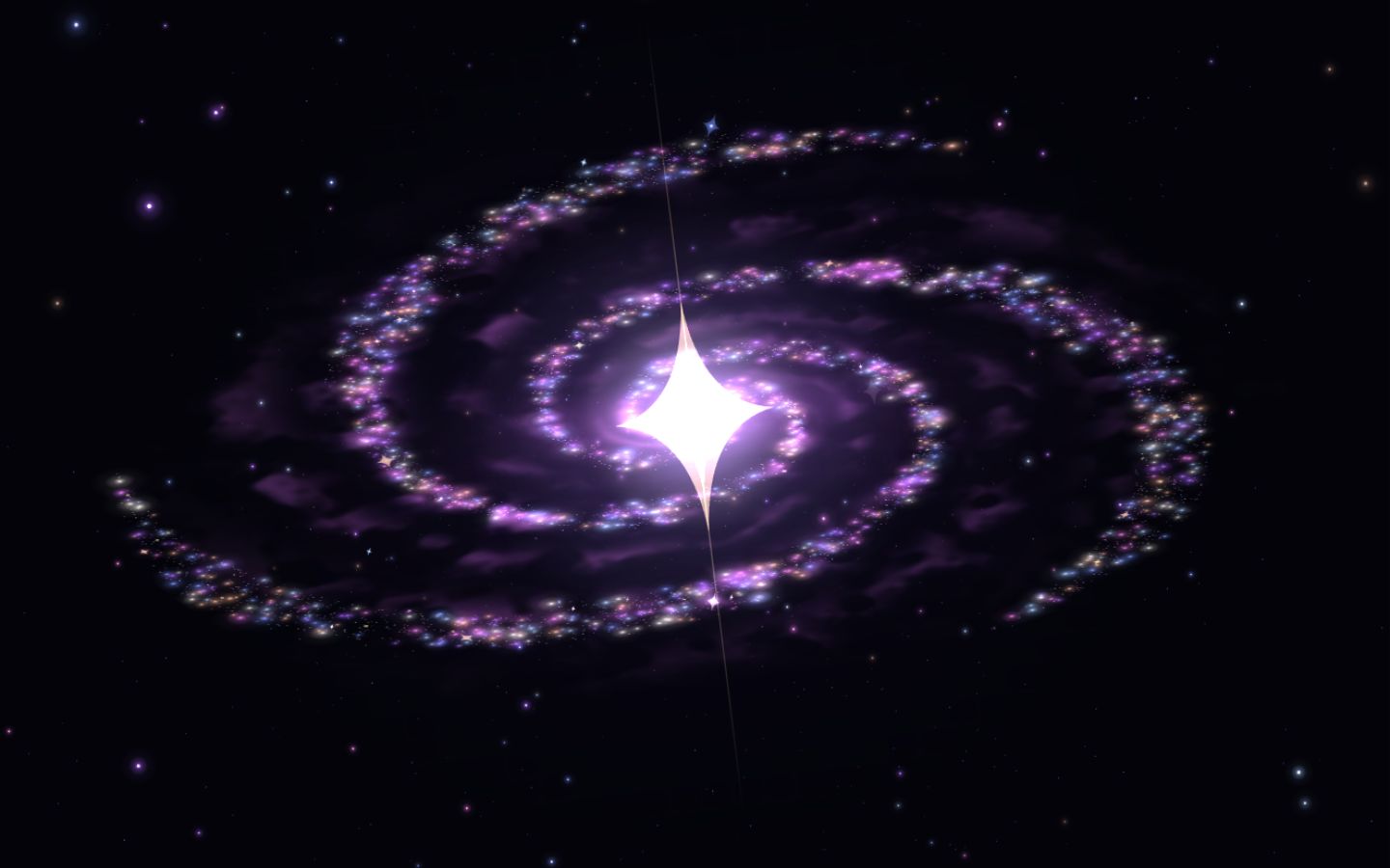 Exotic galaxy — a stellar disc within a violet starfield
