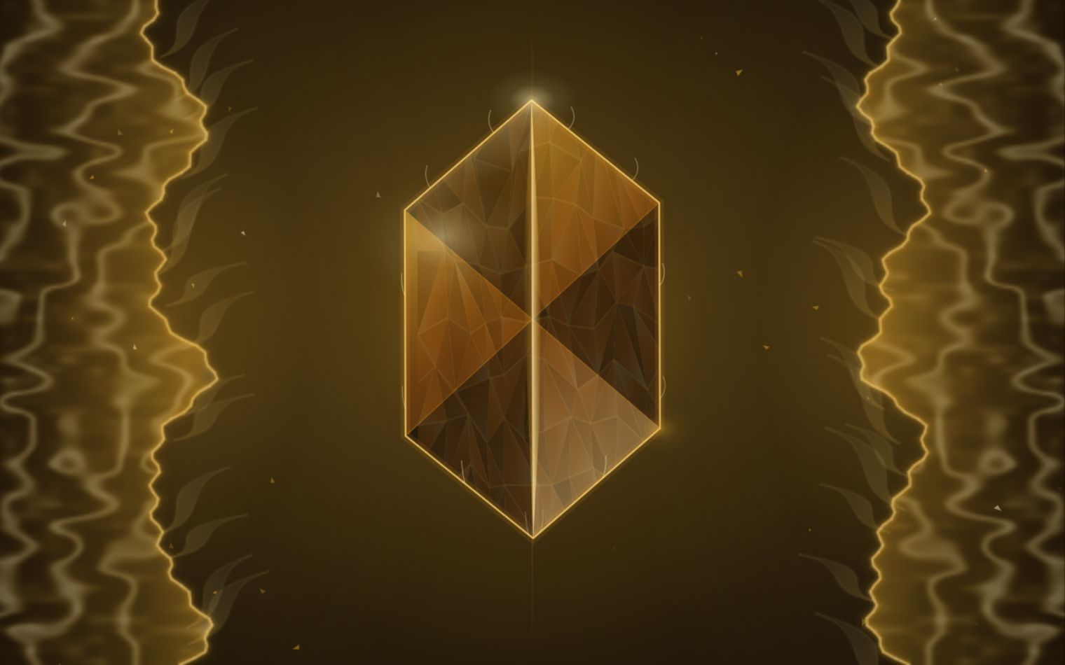 Legendary gilded prism — gold and faceted geometry